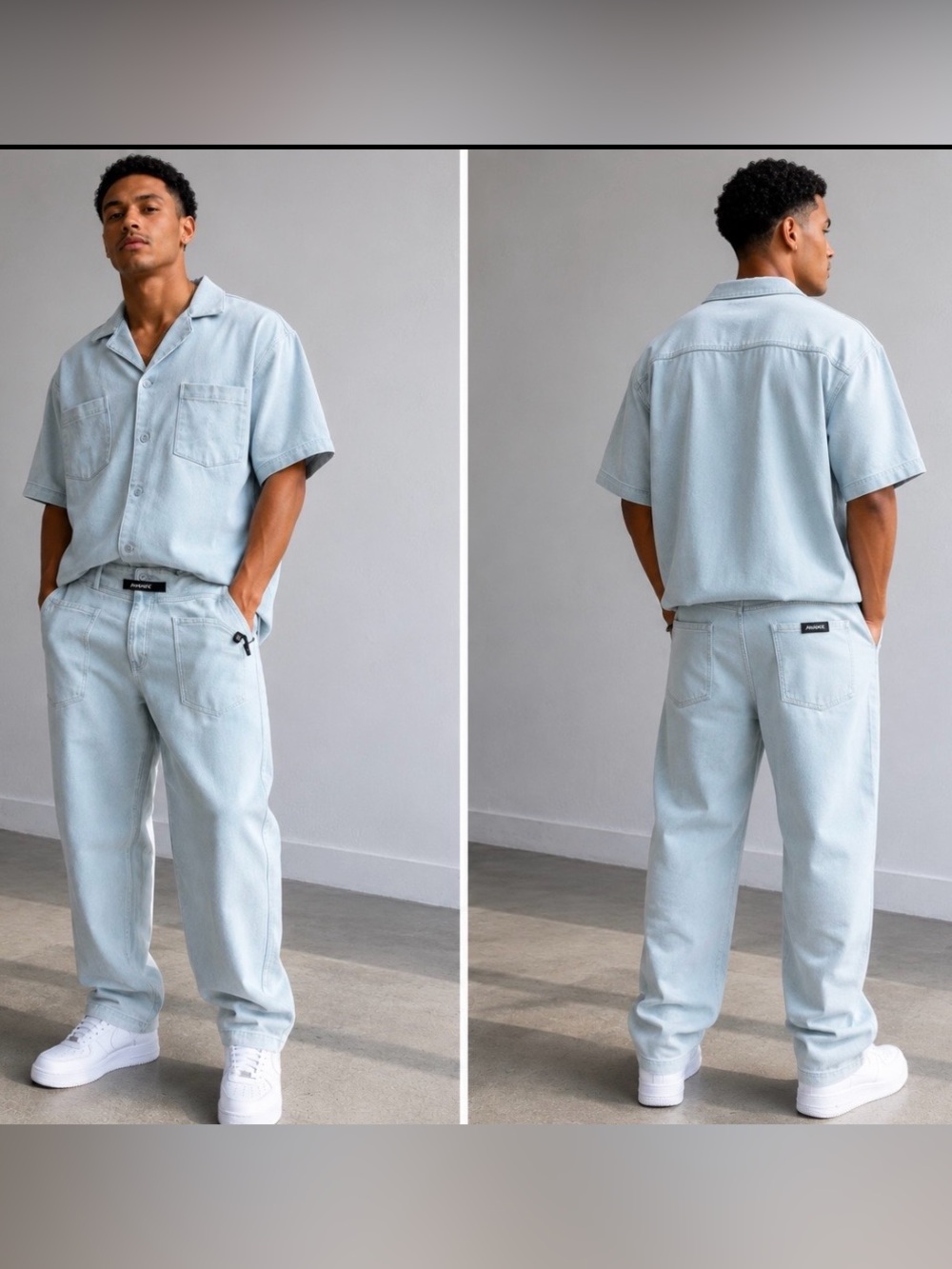 Ananke Men’s 2-Piece Light Wash Denim Set